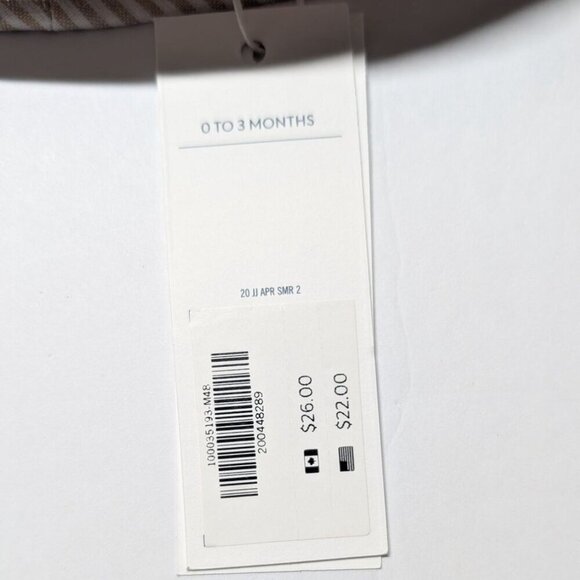 Janie & Jack Baby Sun Hat Bucket Palm Tree Striped 0-3 Months 100% Cotton - Picture 7 of 8